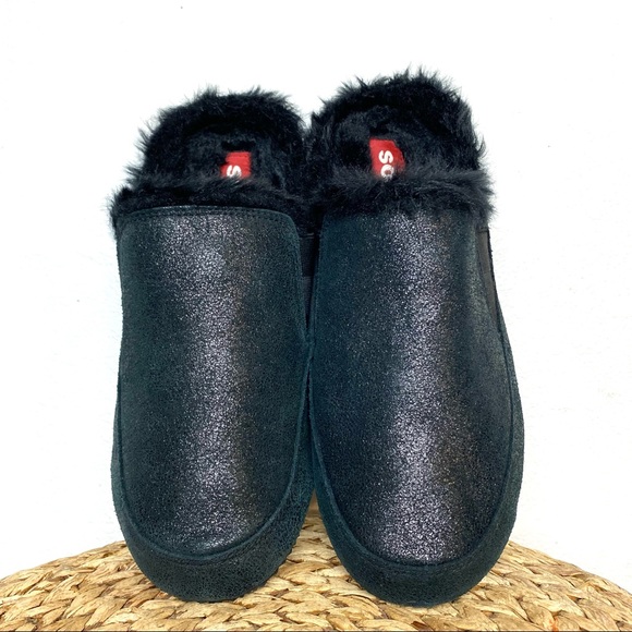 Sorel go errand run slip on black faux fur women 12 - Picture 8 of 9